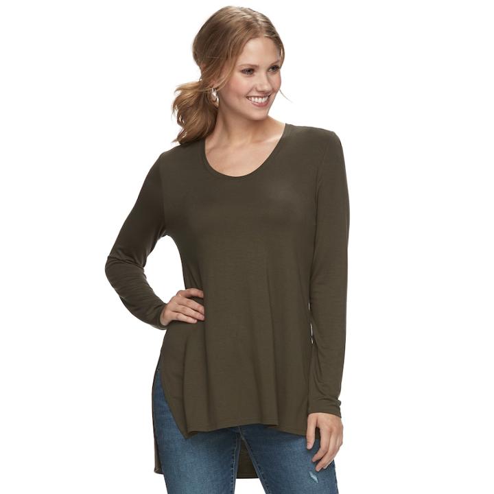Women's Apt. 9&reg; High-low Tunic, Size: Xl, Dark Green