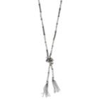 Simply Vera Vera Wang Double Tassel Necklace, Women's, Silver
