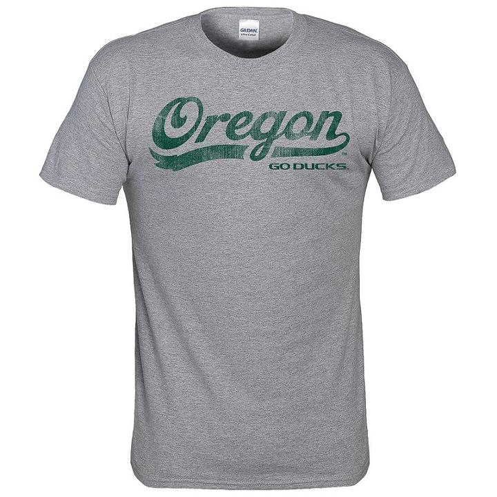 Men's Oregon Ducks Worn Upon Script Tee, Size: Medium, Med Grey