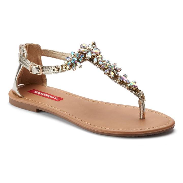 Unionbay Women's T-strap Sandals, Girl's, Size: 11, Gold