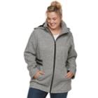 Plus Size D.e.t.a.i.l.s Hooded Fleece Midweight Jacket, Women's, Size: 2xl, Salt And Pepper