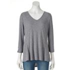 Women's Dana Buchman High-low V-neck Top, Size: Small, Light Grey
