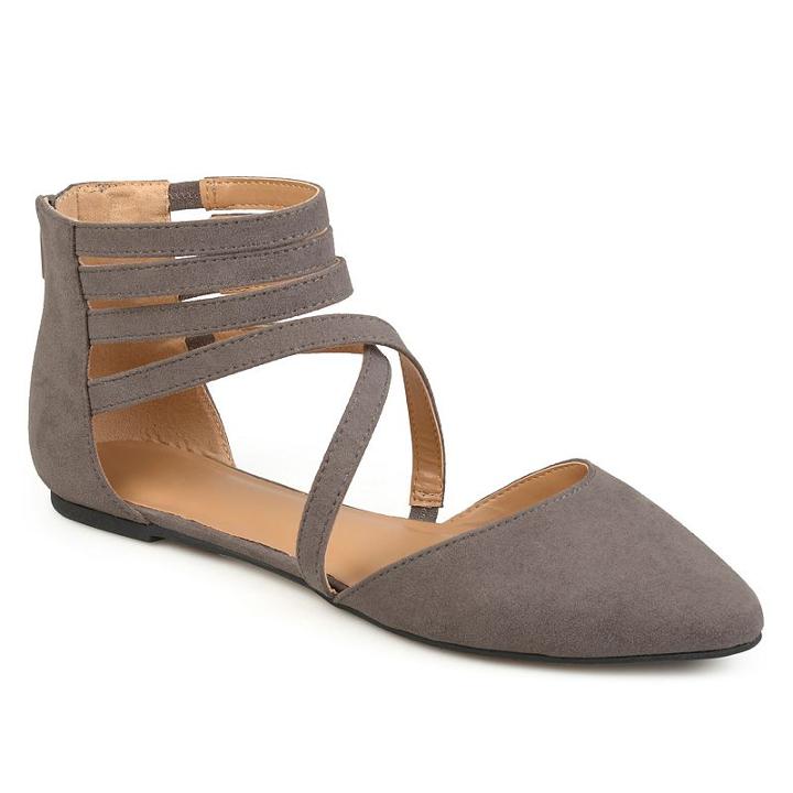 Journee Collection Marlee Women's Pointed Flats, Girl's, Size: 6, Grey