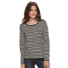 Women's Caribbean Joe Striped & Lace Top, Size: Large, Oxford
