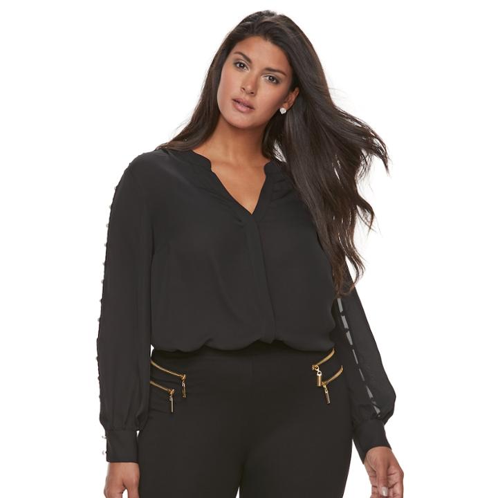 Plus Size Jennifer Lopez Zipper Black Leggings, Women's, Size: 3xl