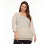 Plus Size Women's French Laundry Slubbed Raglan Tunic, Size: 1xl, Med Beige