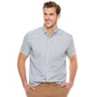 Big & Tall Sonoma Goods For Life&trade; Modern-fit Textured Button-down Shirt, Men's, Size: Xl Tall, Dark Blue