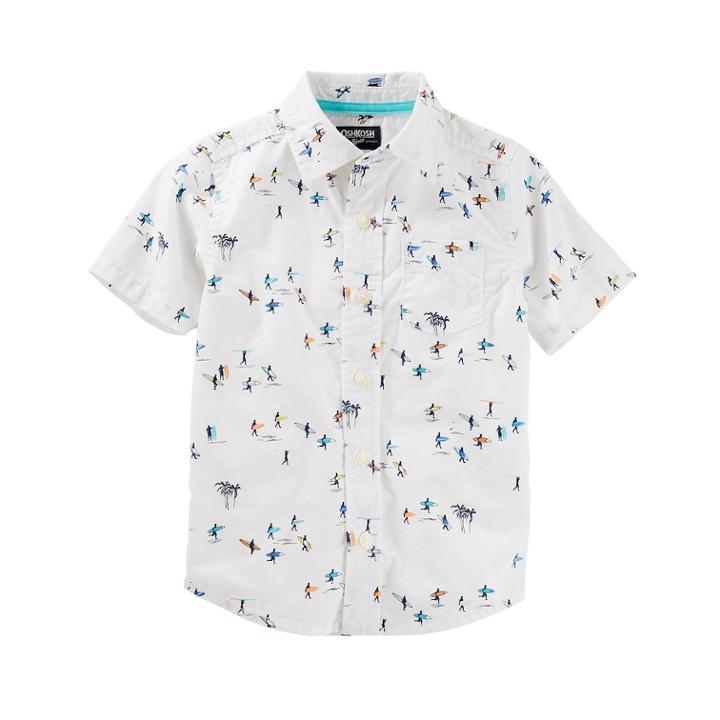Boys 4-12 Oshkosh B'gosh&reg; Printed Button-up Shirt, Size: 4/5, Surfer