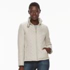 Women's Weathercast Quilted Midweight Moto Jacket, Size: Large, Beig/green (beig/khaki)