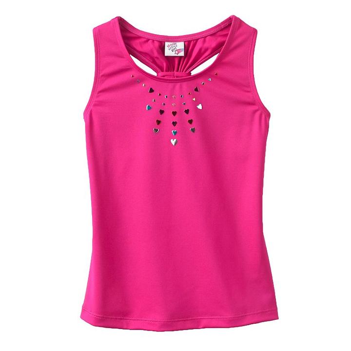 Jacques Moret Powerful Hearts Dance Tank Top - Girls 4-10, Size: Medium, Pink