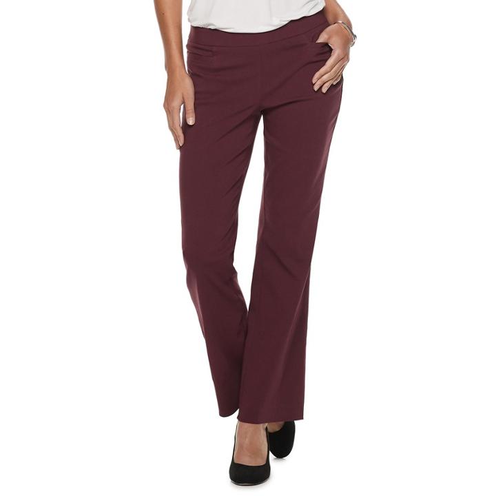 Petite Apt. 9&reg; Brynn Pull-on Bootcut Dress Pants, Women's, Size: 2p-short, Dark Red