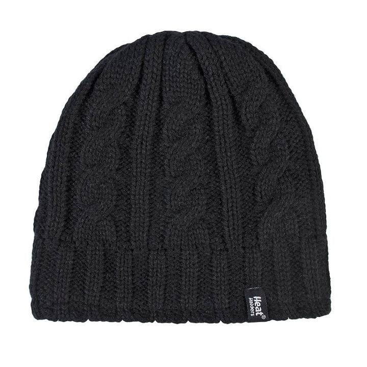 Women's Heat Holders Cable-knit Thermal Beanie, Black