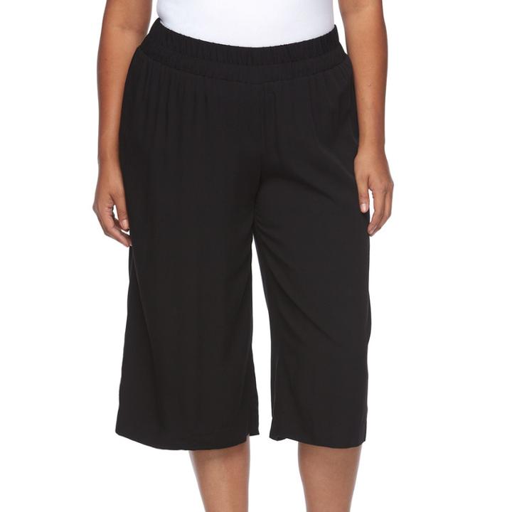 Plus Size Apt. 9&reg; Solid Soft Culottes, Women's, Size: 4xl, Black