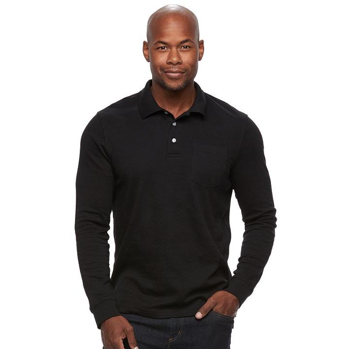 Men's Croft & Barrow&reg; Classic-fit Stretch Interlock Polo, Size: Xxl, Black