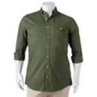 Big & Tall Sonoma Goods For Life&trade; Flexwear Modern-fit Poplin Button-down Shirt, Men's, Size: 3xb, Dark Green