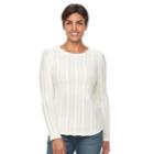 Women's Croft & Barrow&reg; Lurex Ribbed Sweater, Size: Xxl, White Oth