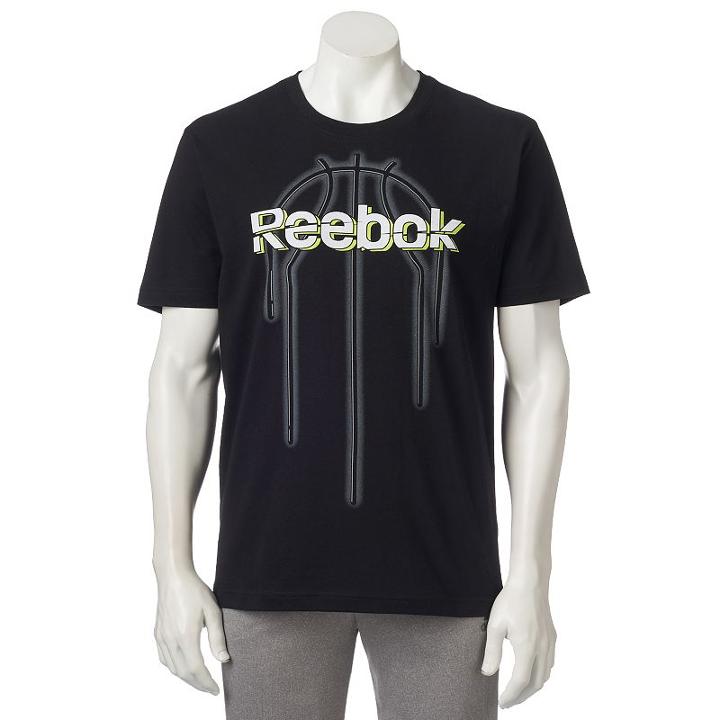 Men's Reebok Graphic Tee, Size: Small, Black