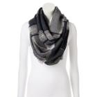 Lc Lauren Conrad Space-dyed Slubbed Striped Infinity Scarf, Women's, Dark Grey