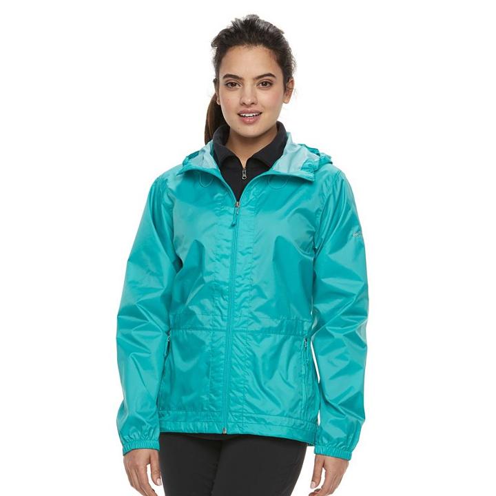 Women's Columbia Rain To Fame Hooded Rain Jacket, Size: Large, Green Oth