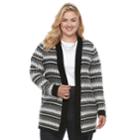 Plus Size Croft & Barrow&reg; Fairisle Cardigan Sweater, Women's, Size: 3xl, White