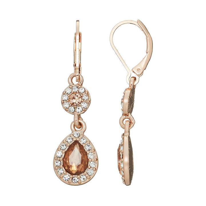 Napier Halo Round & Teardrop Earrings, Women's, Pink
