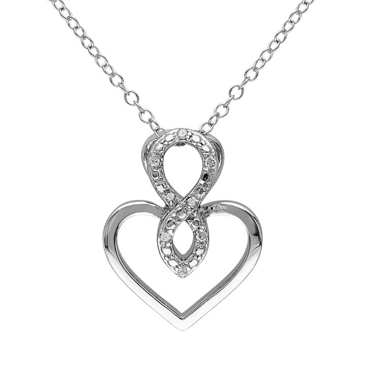 Stella Grace Diamond Accent Sterling Silver Infinity Heart Pendant Necklace, Women's, Size: 18, White