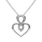 Stella Grace Diamond Accent Sterling Silver Infinity Heart Pendant Necklace, Women's, Size: 18, White