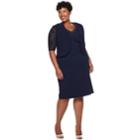 Plus Size Maya Brooke Lace & Beaded Jacket Dress, Women's, Size: 24 W, Blue (navy)