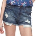 Juniors' Mudd&reg; Distressed Jean Shorts, Teens, Size: 5, Blue