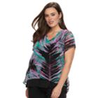 Plus Size Dana Buchman Mixed Media Top, Women's, Size: 3xl, Lt Purple
