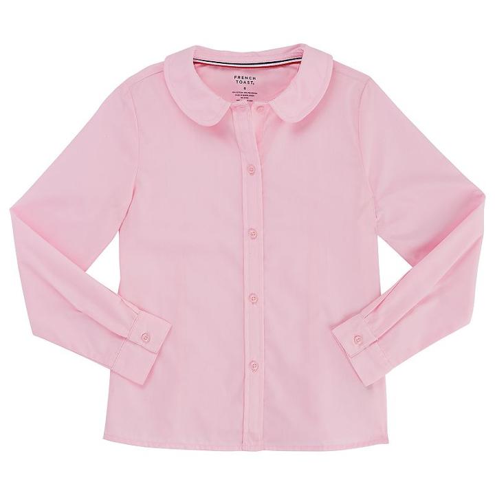 Girls 4-20 & Plus Size French Toast School Uniform Peter Pan Collar Blouse, Girl's, Size: 12, Pink