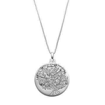 Timeless Sterling Silver Family Tree Circle Pendant, Women's