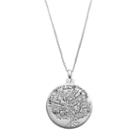 Timeless Sterling Silver Family Tree Circle Pendant, Women's