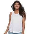 Juniors' Plus Size Mudd&reg; Slubbed Tank, Teens, Size: 2xl, White