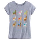 Girls 7-16 Minecraft 9 Up Llamas Tee, Girl's, Size: Xl, Light Grey