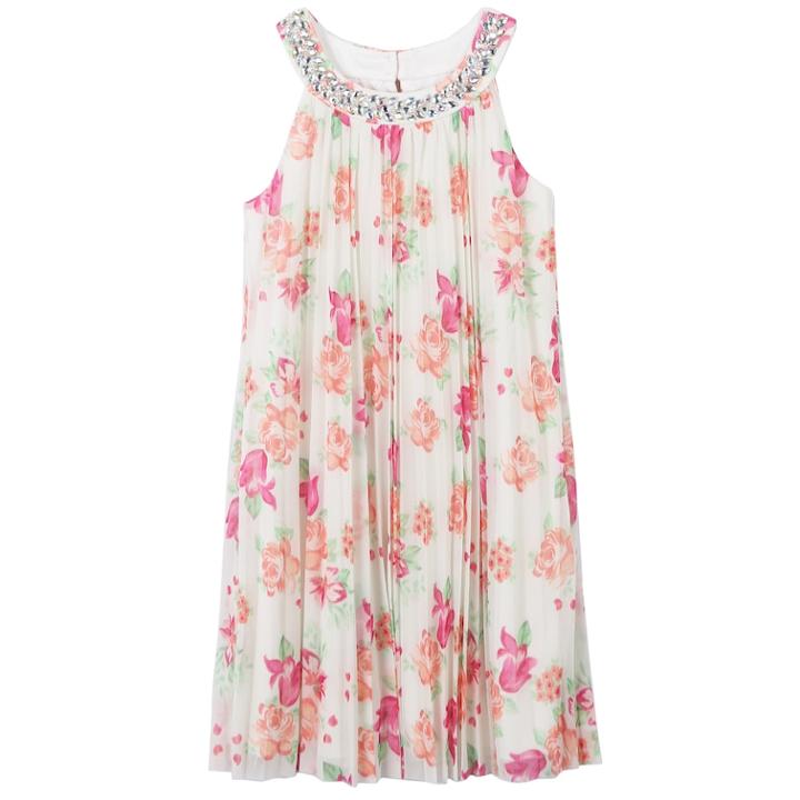 Girls 7-16 Speechless Floral Pleated Dress, Size: 10, White