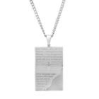 Men's Stainless Steel The Lord's Prayer Pendant Necklace, Size: 24, Silver