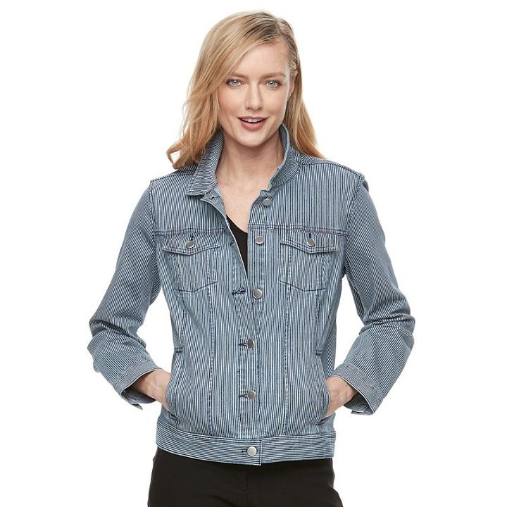 Women's Croft & Barrow&reg; Jean Jacket, Size: Small, Dark Blue