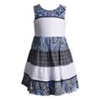 Girls 4-6x Youngland Crochet Mixed Print Dress, Size: 6, Blue