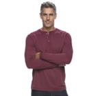 Men's Croft & Barrow&reg; Classic-fit Outdoor Slubbed Performance Henley, Size: Medium, Red