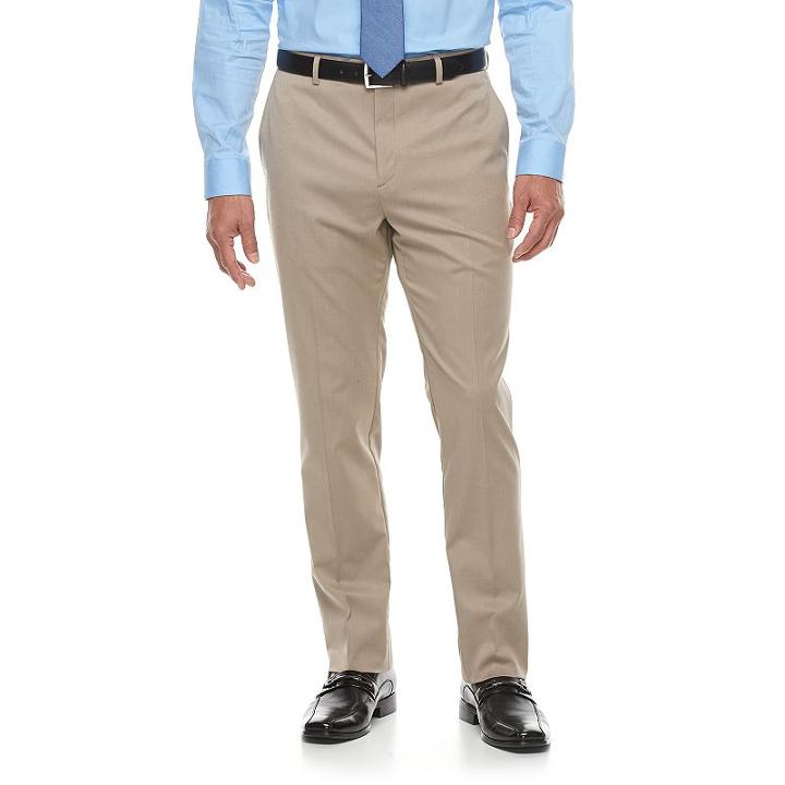 Men's Apt. 9&reg; Premier Flex Extra-slim Fit Flat-front Tan Suit Pants, Size: 32x30, Beige Oth