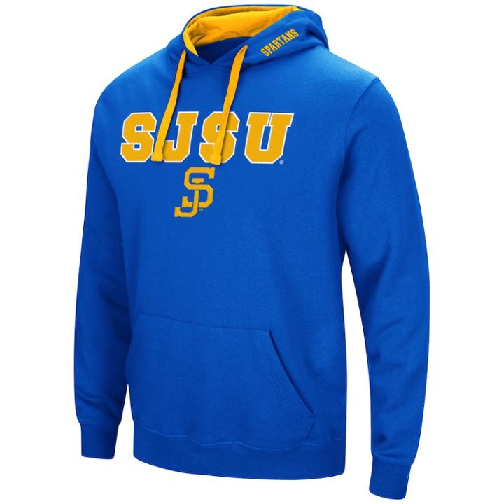 Men's San Jose State Spartans Pullover Fleece Hoodie, Size: Small, Med Blue
