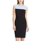 Women's Chaps Colorblock Ruched Sheath Dress, Size: Xl, Black