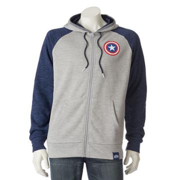 Men's Marvel Hero Elite Captain America Hoodie, Size: Xxl, Light Grey