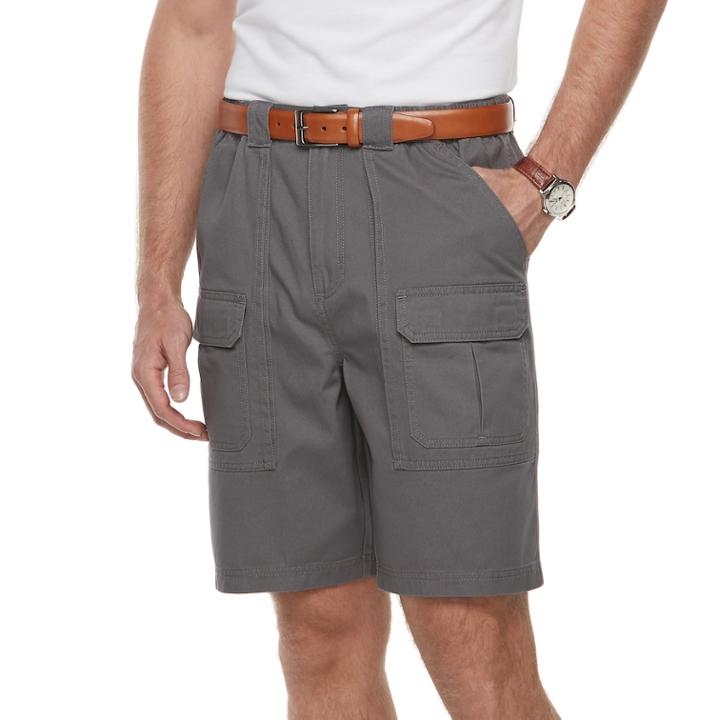 Men's Croft & Barrow&reg; Classic-fit Side-elastic 9.5-inch Cargo Shorts, Size: 44, Grey