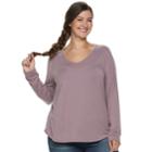 Juniors' Plus Size So&reg; Perfect V-neck Tee, Teens, Size: 1xl, Lt Purple