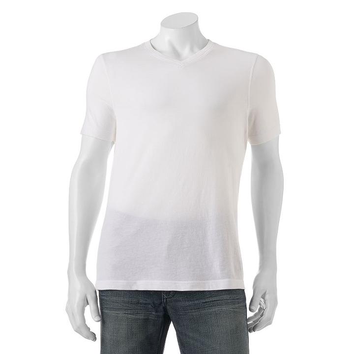 Big & Tall Helix Burnout V-neck Tee, Men's, Size: 3xl, White