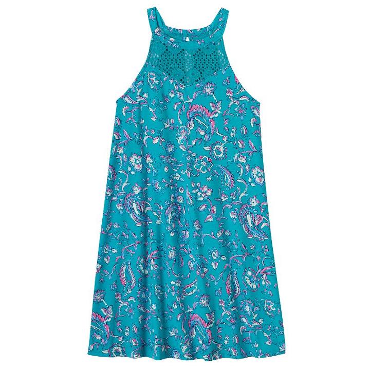 Girls 7-16 & Plus Size Mudd&reg; Crochet High Neck Swing Dress, Girl's, Size: 14, Turquoise/blue (turq/aqua)