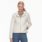Women's Gallery Faux-leather Jacket, Size: Xl, White