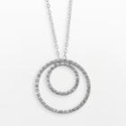 Diamond Fascination 14k White Gold Double-circle Pendant, Women's, Size: 18, Yellow